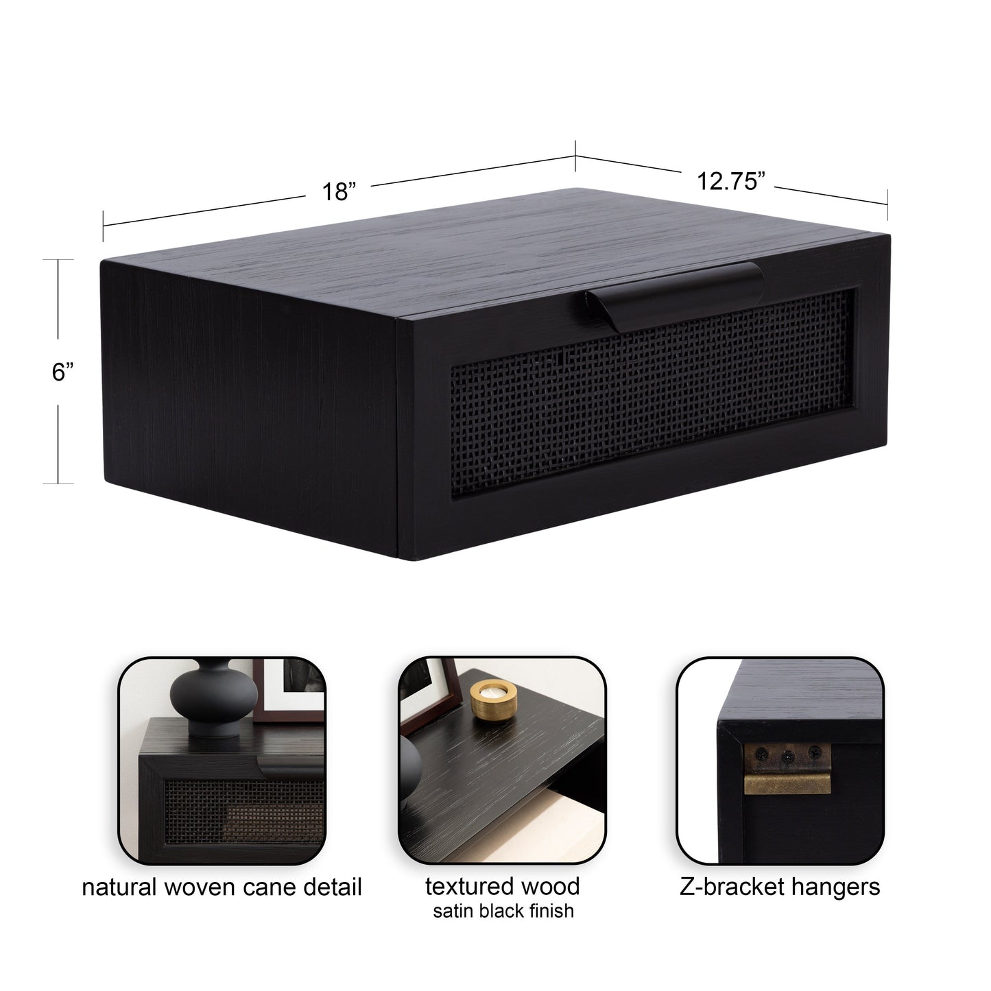 Ori Floating Side Table Rattan