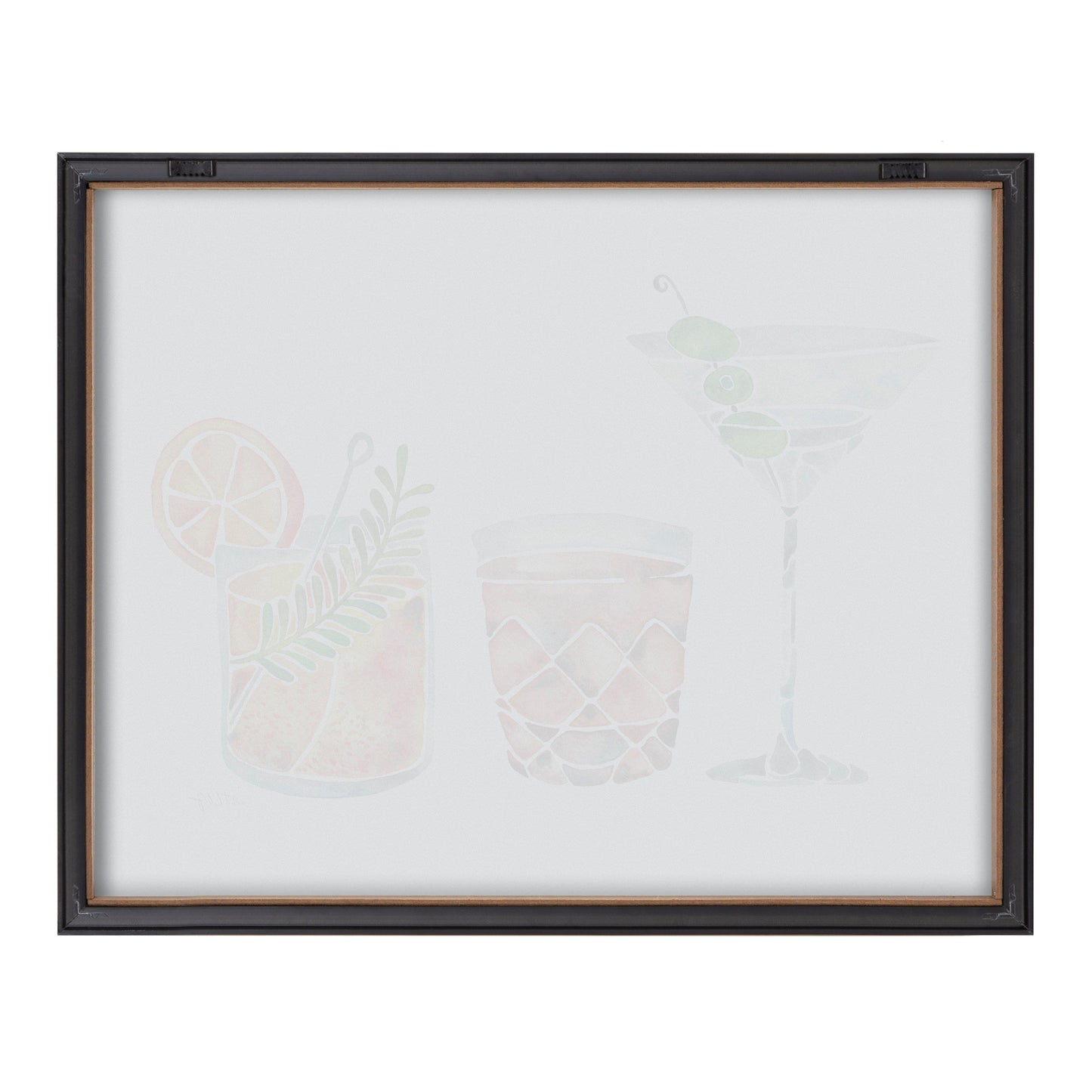 Blake Classic Cocktails Framed Printed Glass by Cat Coquillette