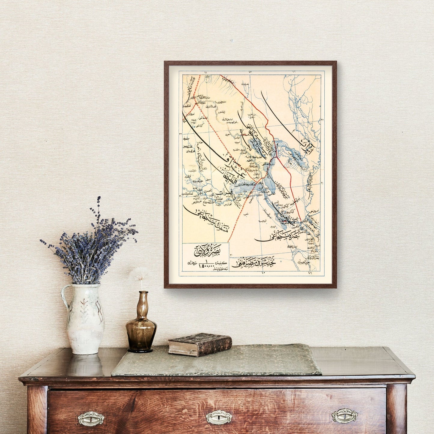 Vintage Map of Basra, Turkey 1909