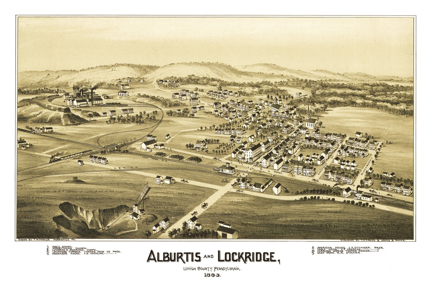 Vintage Map of Alburtis, Pennsylvania 1893