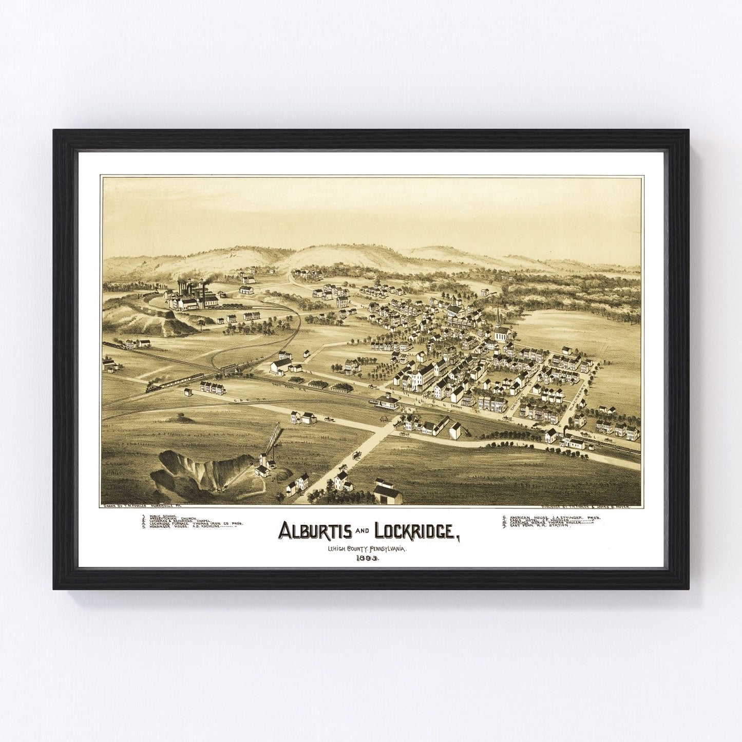 Vintage Map of Alburtis, Pennsylvania 1893