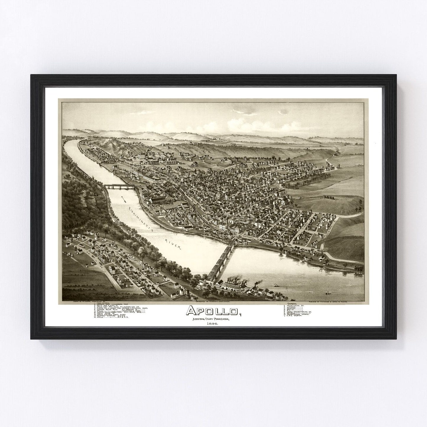 Vintage Map of Apollo, Pennsylvania 1896