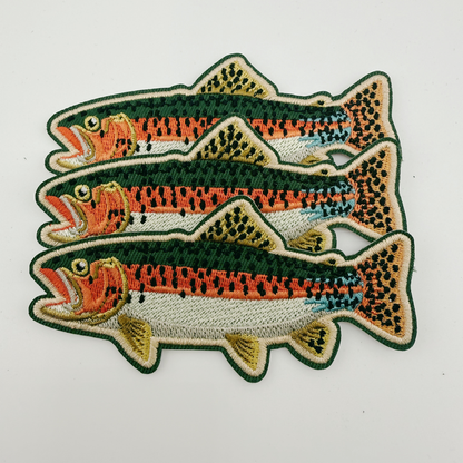 4" Trout / Fish -  Embroidered Hat Patch