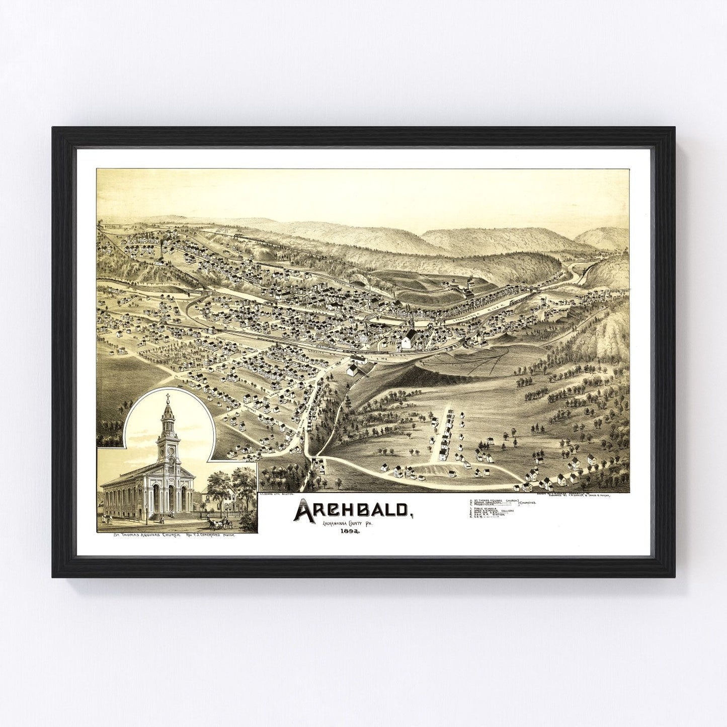 Vintage Map of Archbald, Pennsylvania 1892