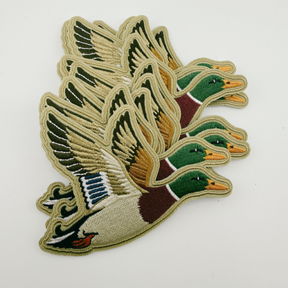 4" Flying Duck -  Embroidered Hat Patch