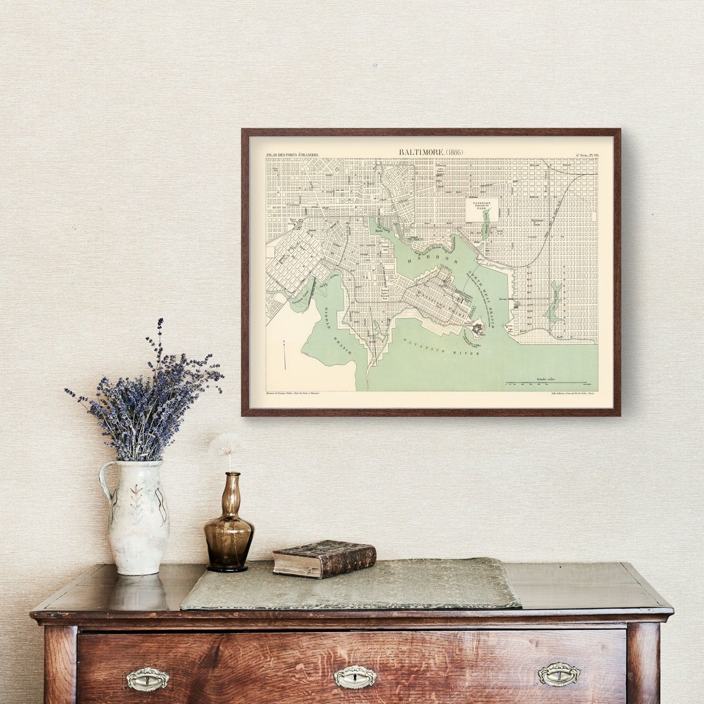 Vintage Map of Baltimore, Maryland 1886