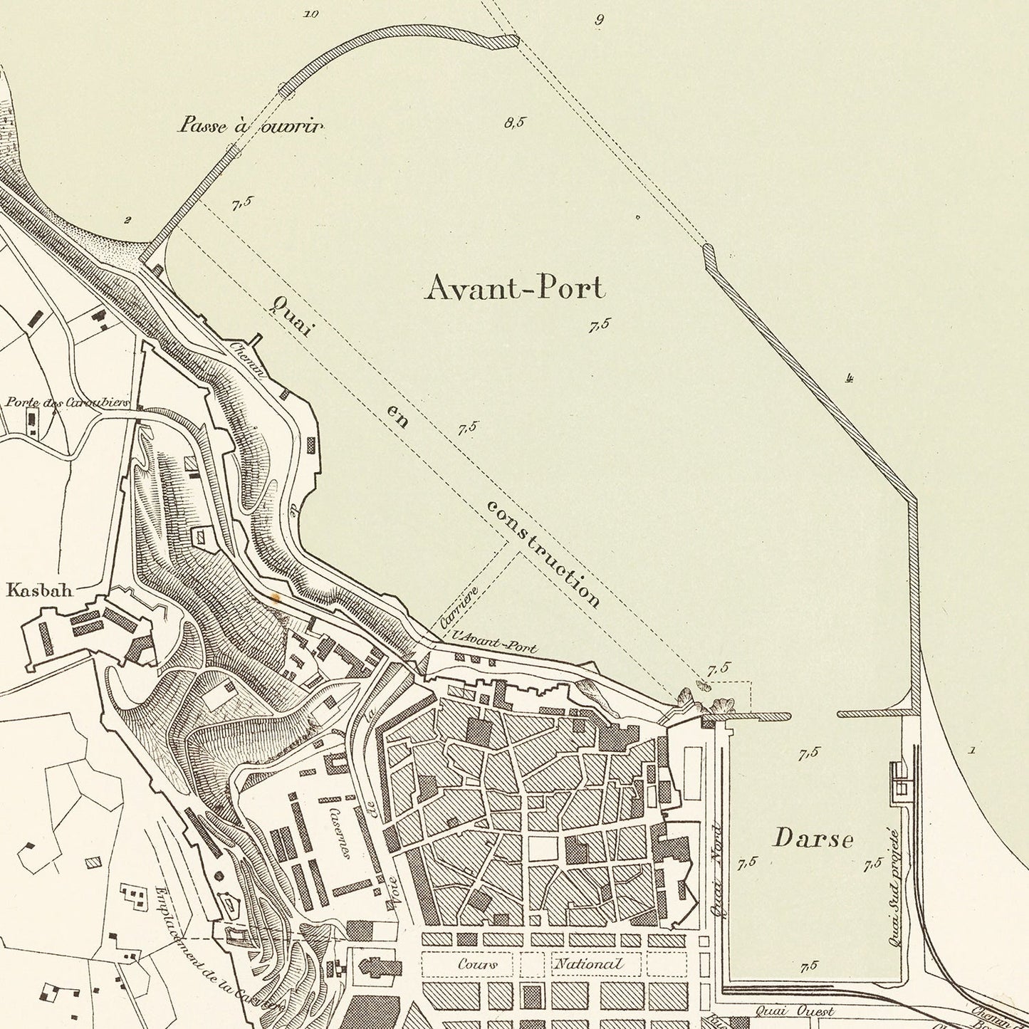 Vintage Map of Annaba, Algeria 1886