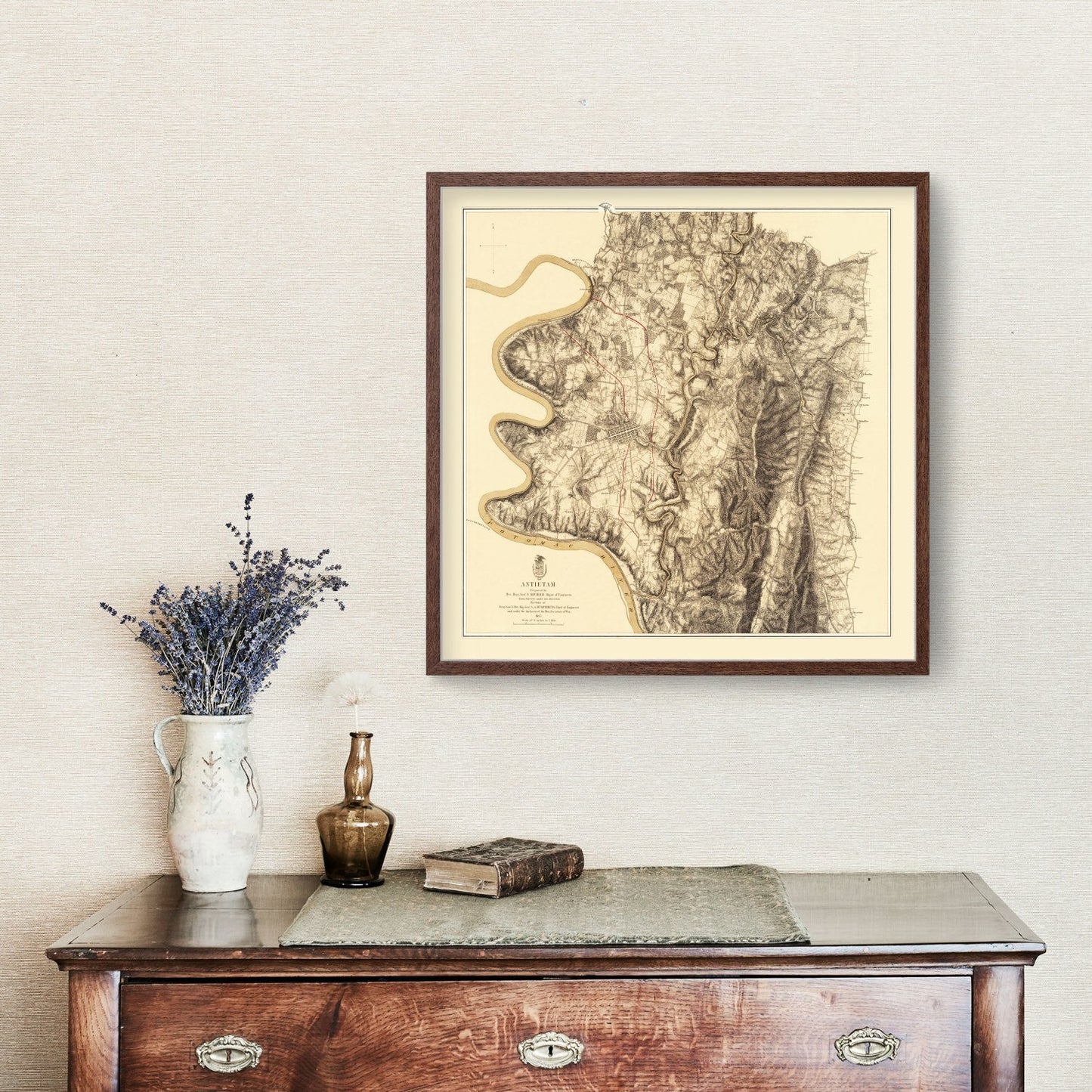 Vintage Map of the Battle of Antietam, 1869