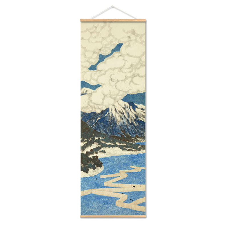 Antique Chinese Hand-Painted Landscape Scroll, Pine Tree