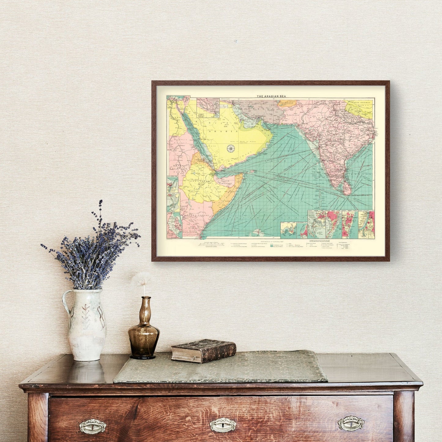 Vintage Map of Arabian Sea, 1922