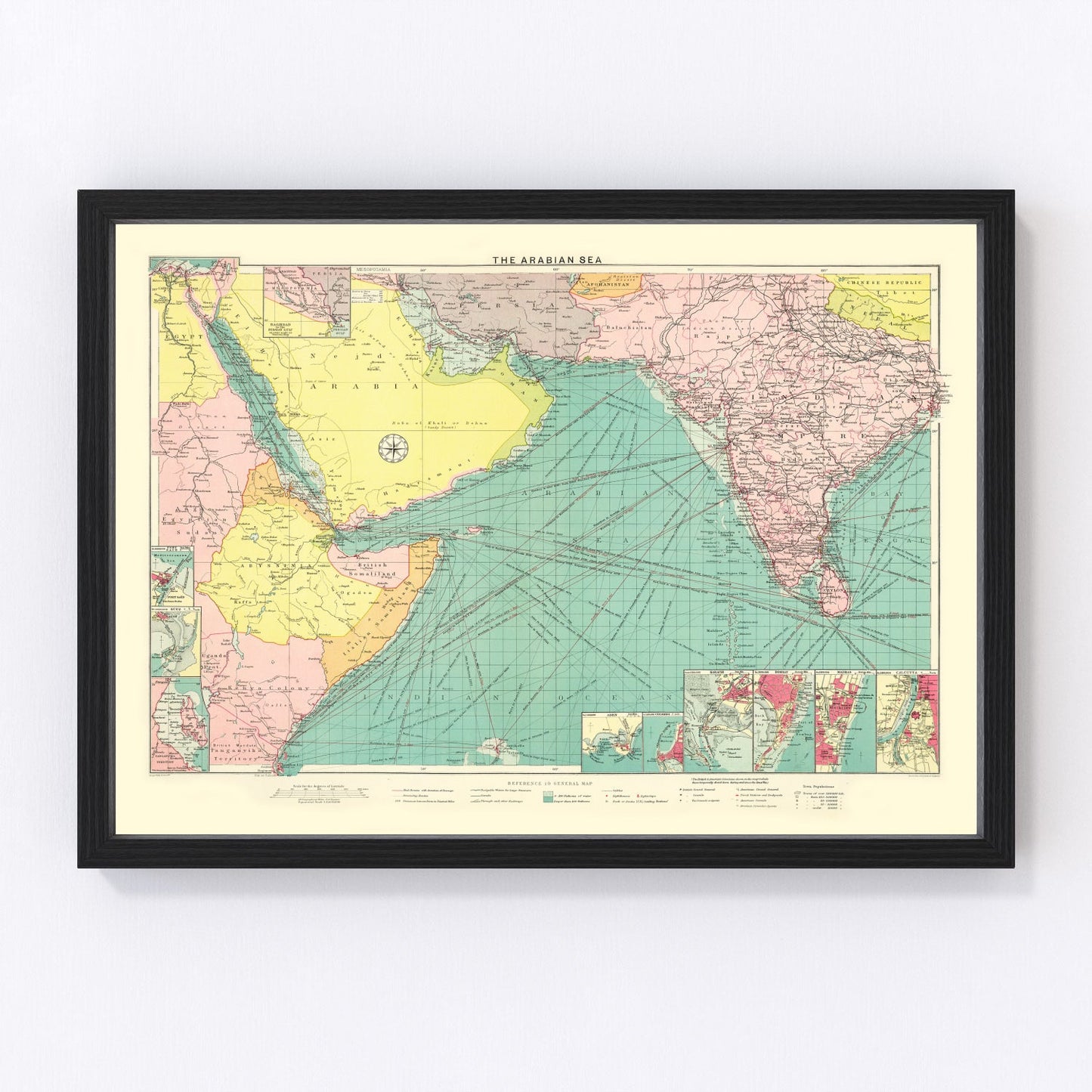 Vintage Map of Arabian Sea, 1922