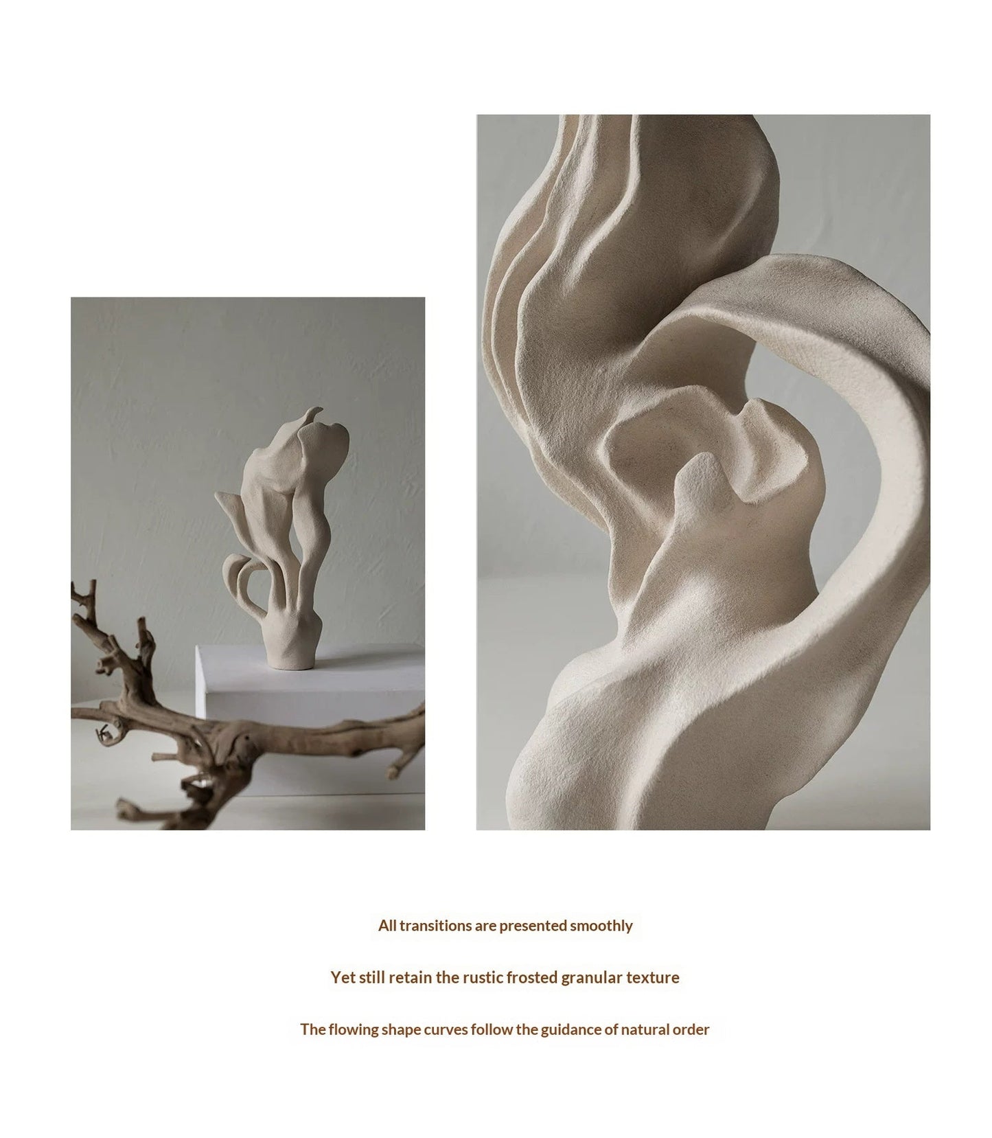Handcrafted Wabi‑Sabi Resin Art Vase – Neutral Minimalist Sculpture