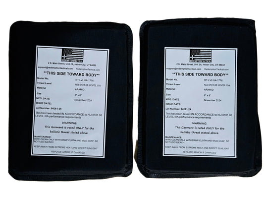 (PAIR) Level IIIA Side Plates (Lightweight PE Material)