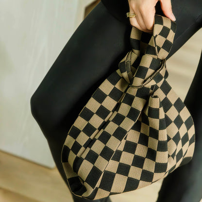 The Classic Checkered Brown Handbag
