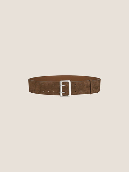 Cowhide Wide Retro Matte Belt