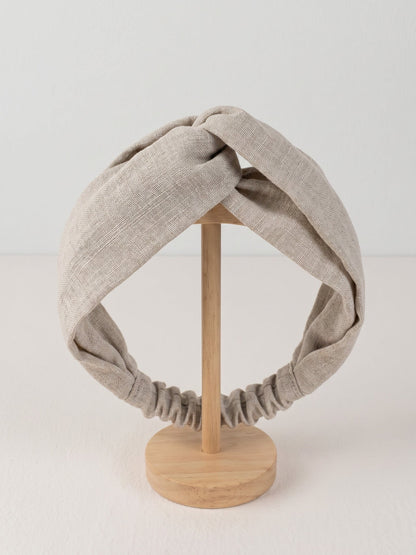 Linen Cross Wide Elastic Headband