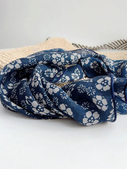 Ramie Vintage Print Handkerchief