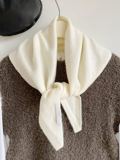 100% Merino Wool Knitted Triangle Scarf