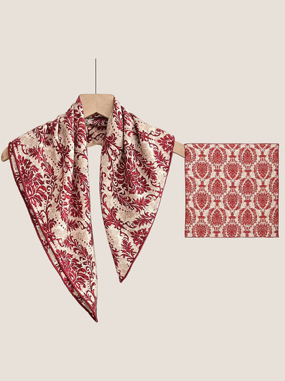 Wool Silk Printed Neck Square Scarf