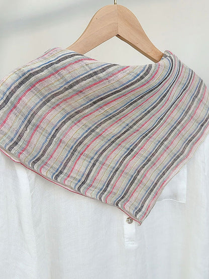 100% Linen Woven Light Square Scarf