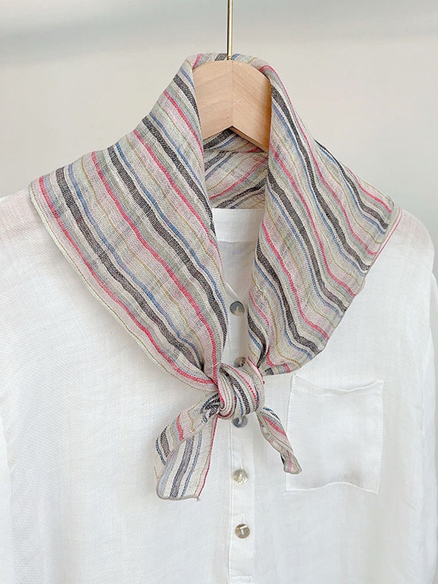 100% Linen Woven Light Square Scarf