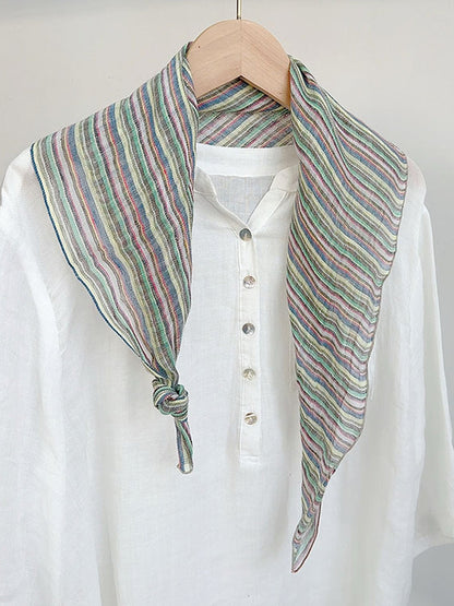 100% Linen Woven Light Square Scarf