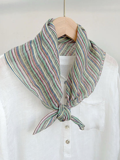 100% Linen Woven Light Square Scarf