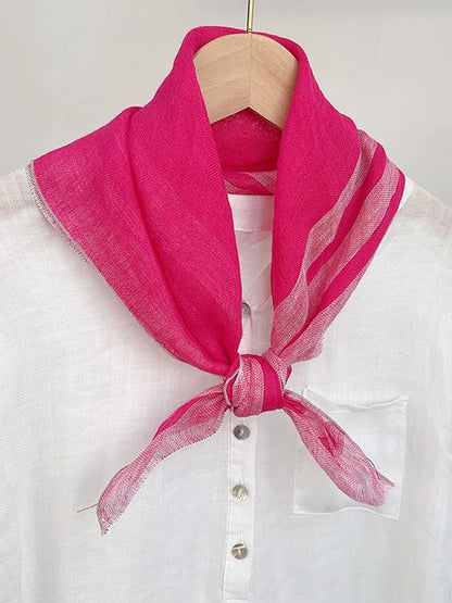 100% Linen Woven Light Square Scarf