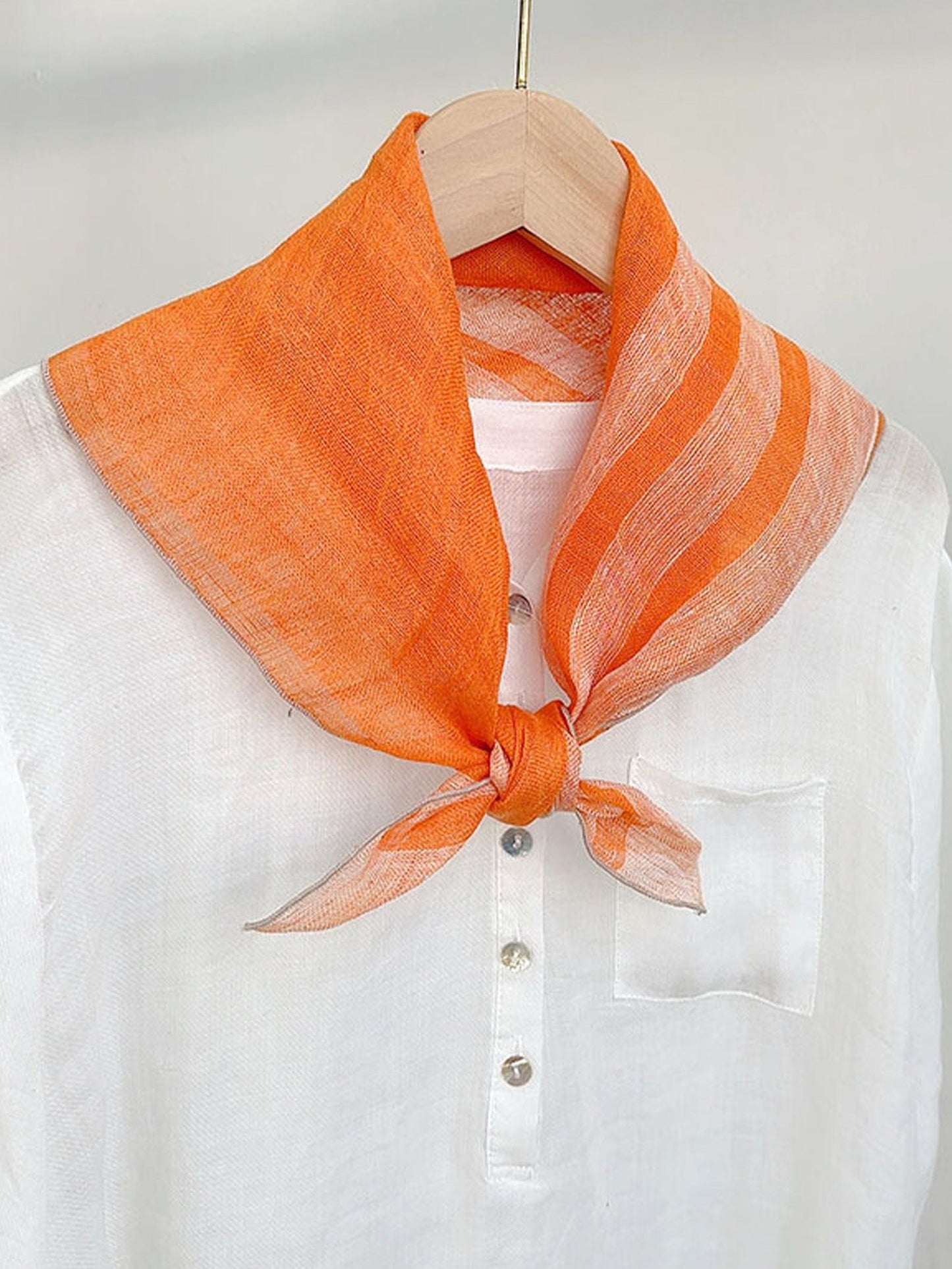 100% Linen Woven Light Square Scarf