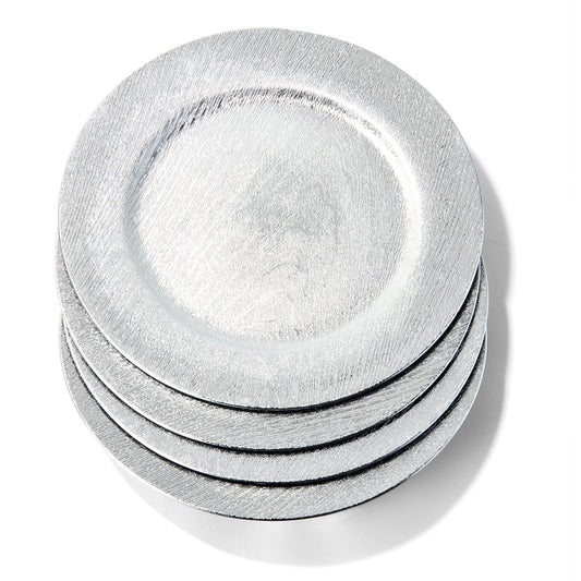 Silver Set of 4 Charger Plate 13"