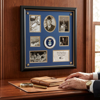 United States Air Force Medallion 7 Picture Collage Frame with Stars