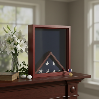 Air Force Flag, Medal Display Case, Flag Shadow Box - Fit 3' x 5' Flag.
