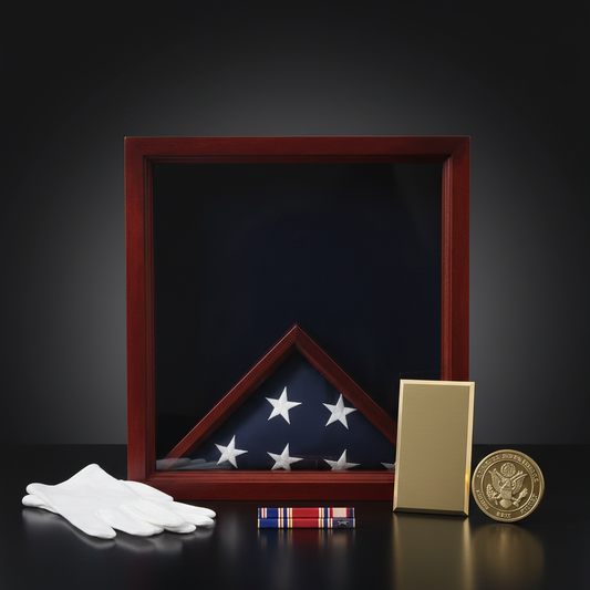 Air Force Flag, Medal Display Case, Flag Shadow Box - Fit 3' x 5' Flag.