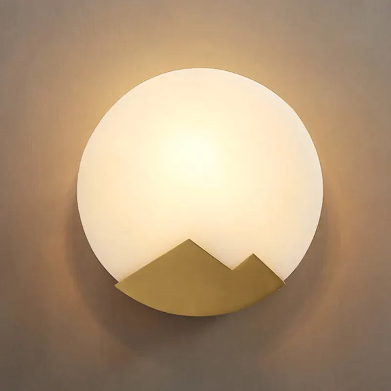 Alabaster Brass Wall Light