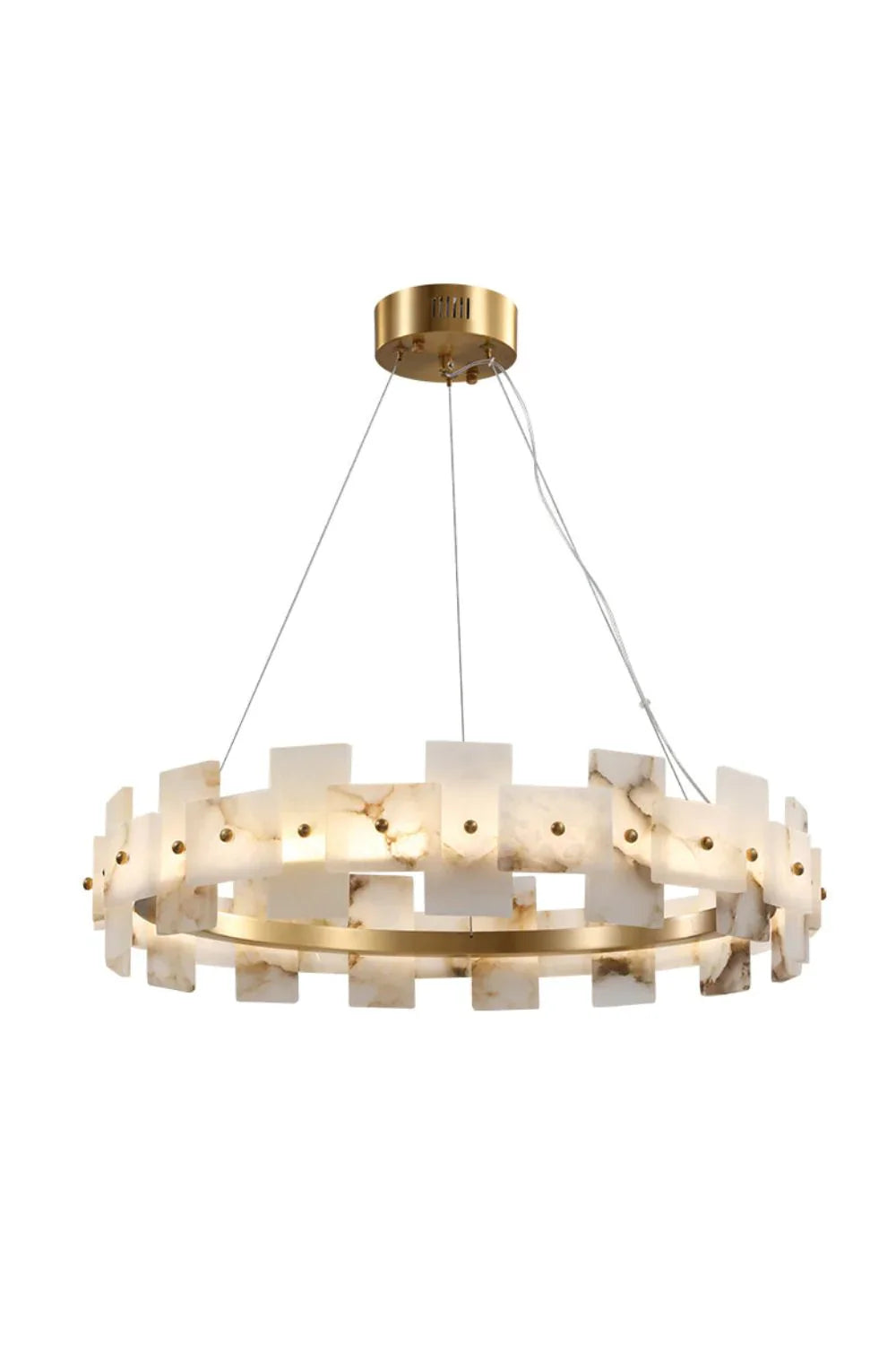 Alabaster Halo Brass Chandelier