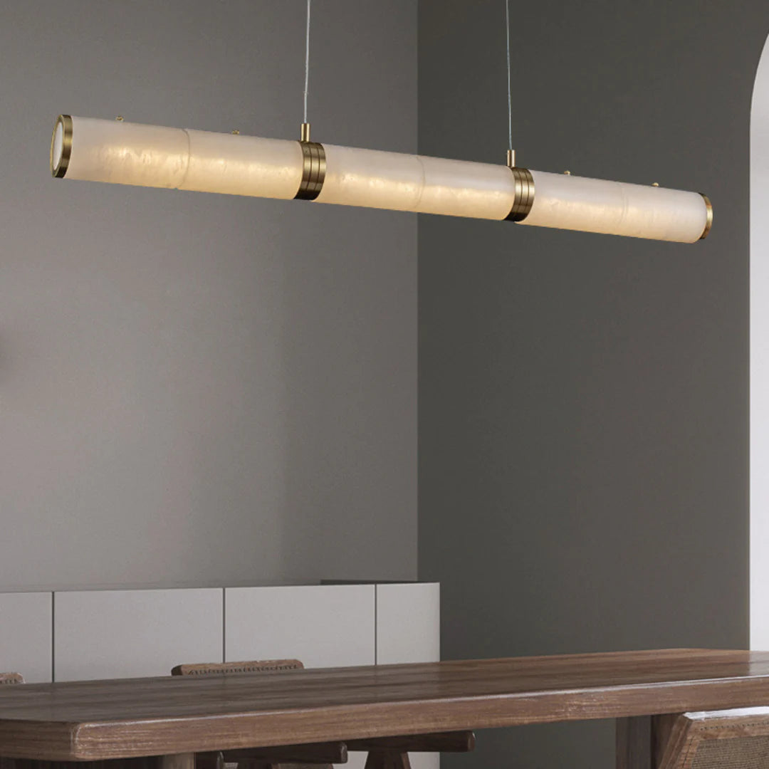 Alabaster Pillar Linear Chandelier