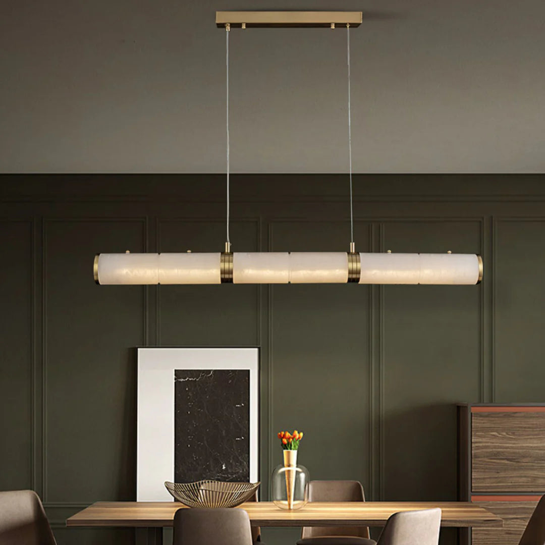 Alabaster Pillar Linear Chandelier