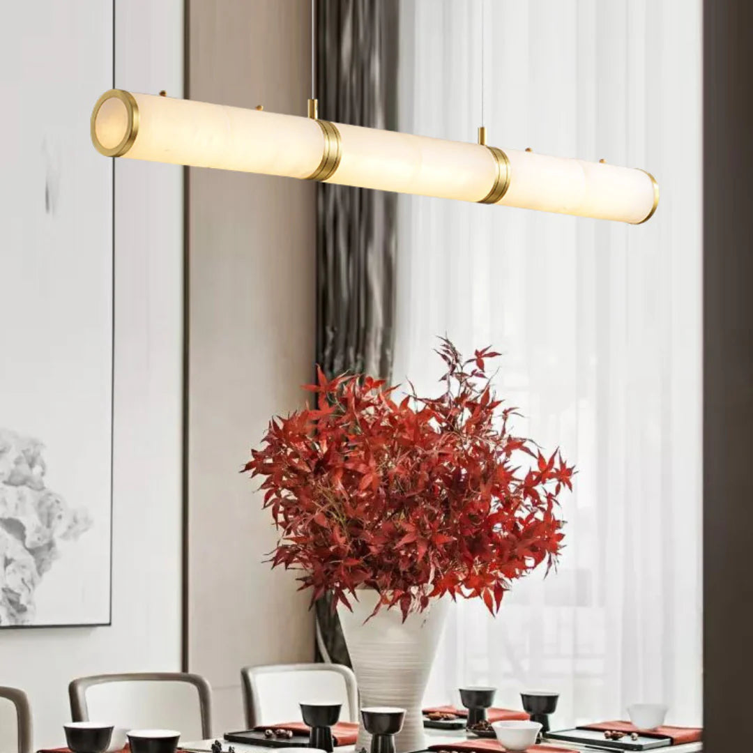 Alabaster Pillar Linear Chandelier
