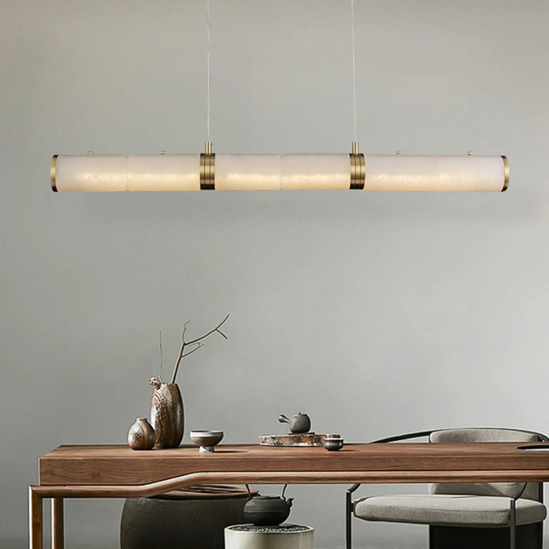 Alabaster Pillar Linear Chandelier