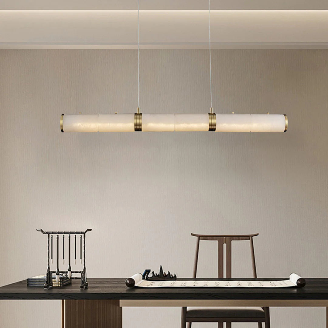 Alabaster Pillar Linear Chandelier