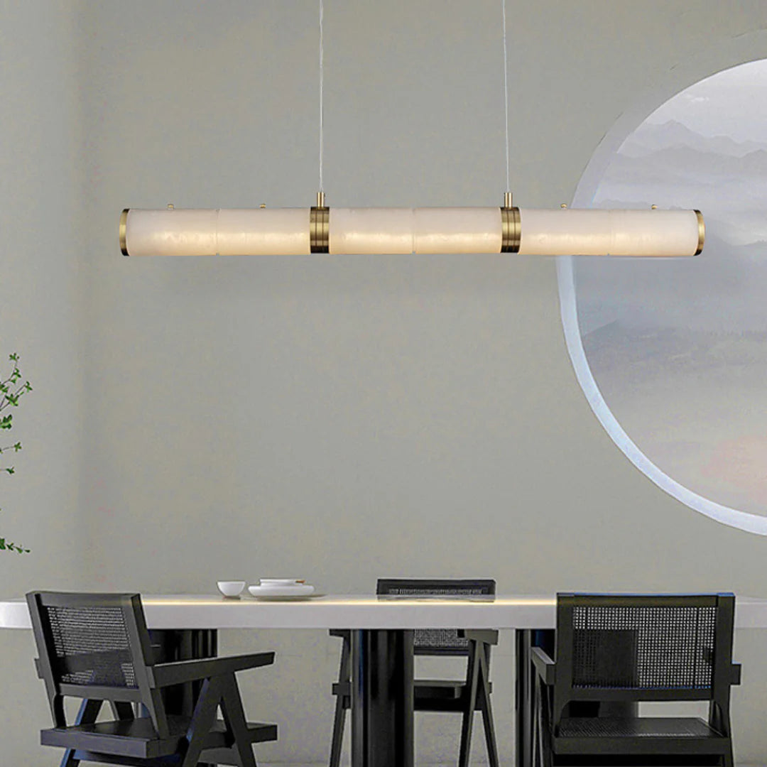 Alabaster Pillar Linear Chandelier