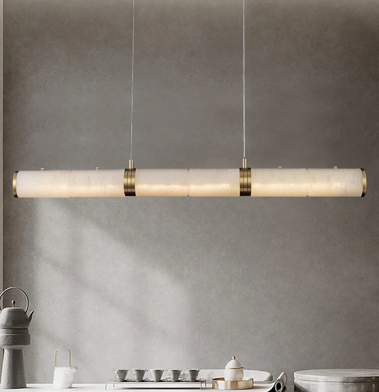 Alabaster Pillar Linear Chandelier