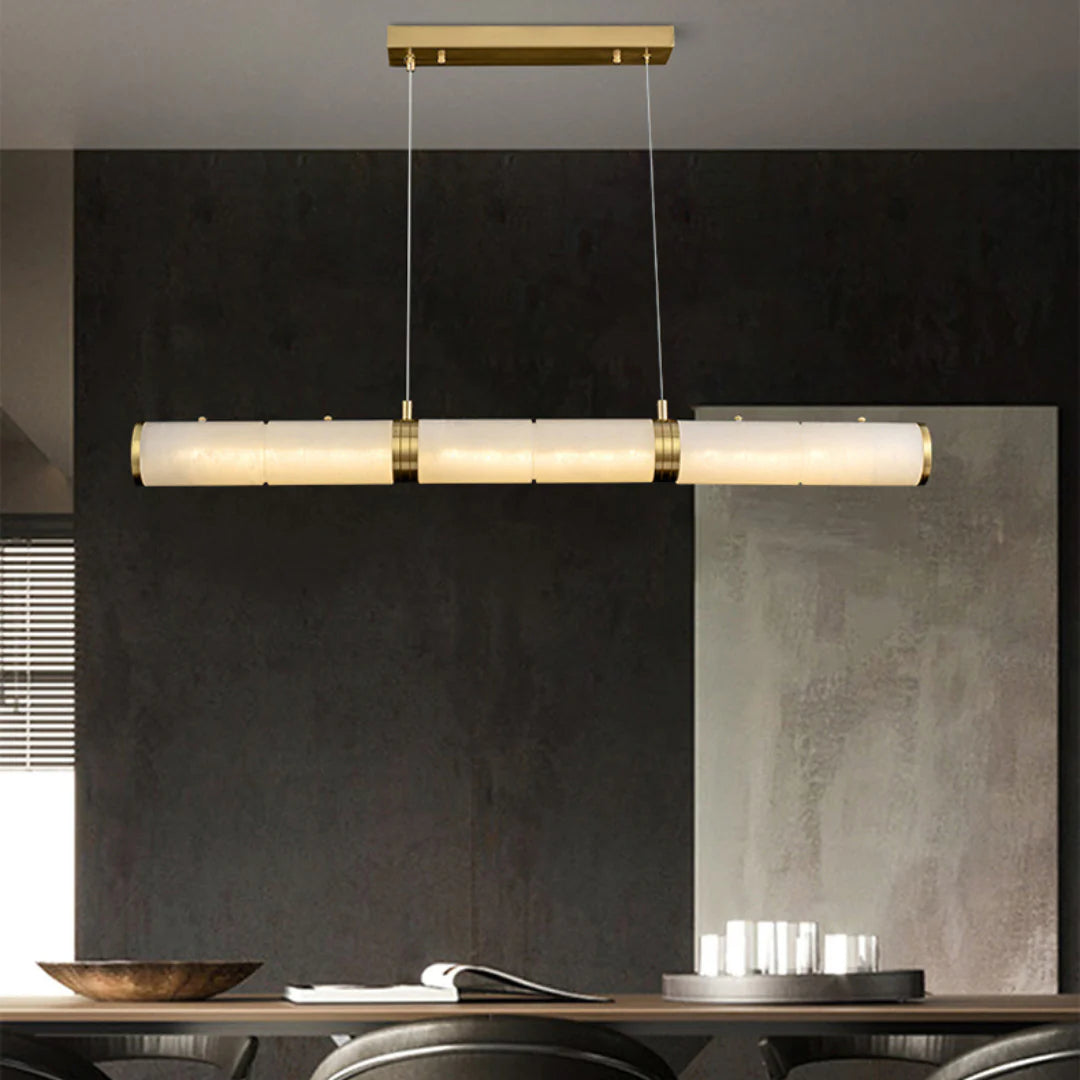 Alabaster Pillar Linear Chandelier