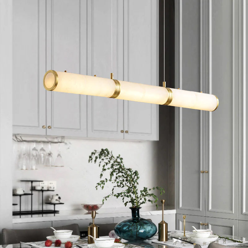 Alabaster Pillar Linear Chandelier