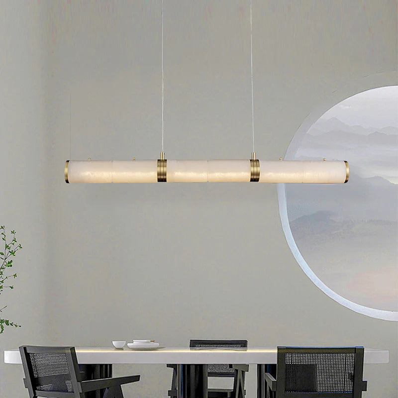 Alabaster Pillar Linear Chandelier