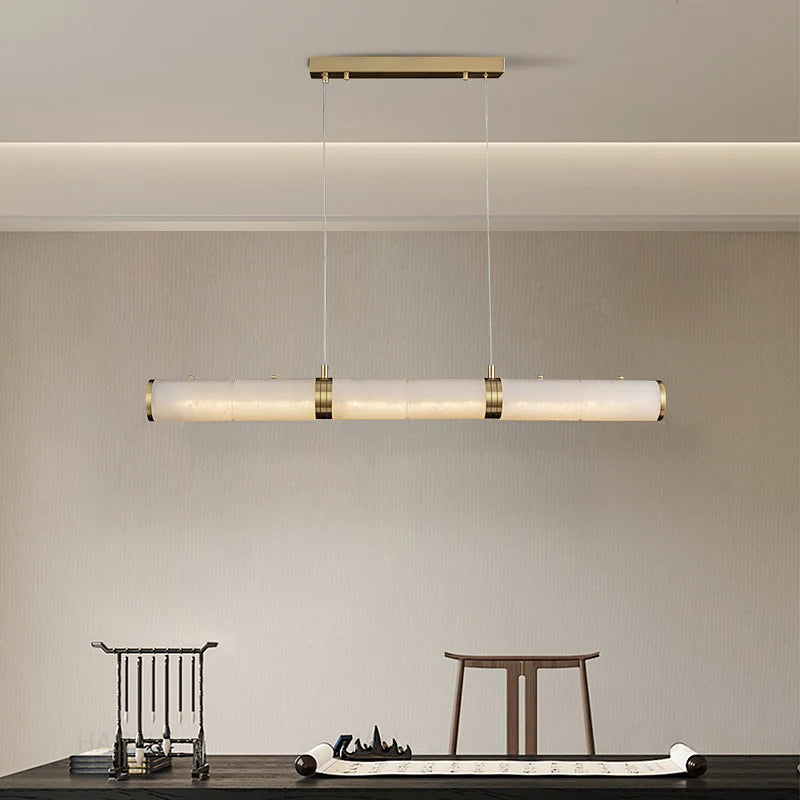 Alabaster Pillar Linear Chandelier