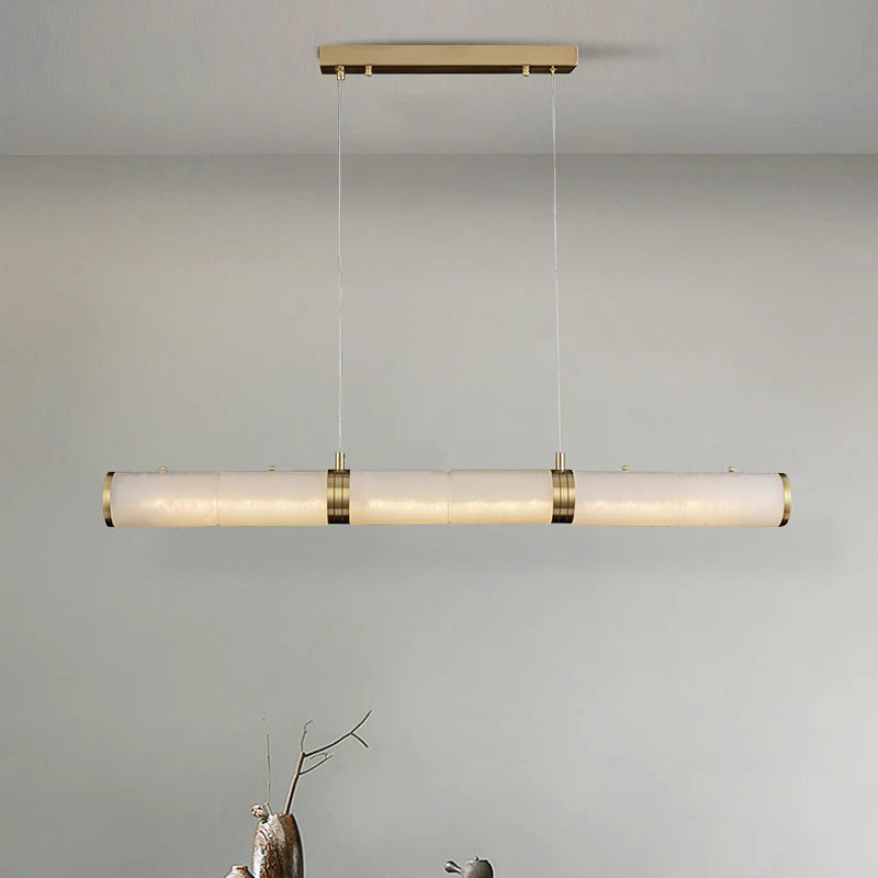 Alabaster Pillar Linear Chandelier