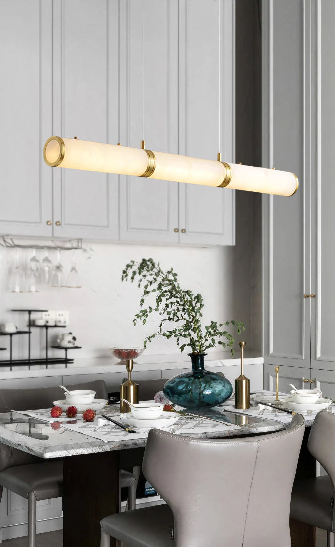 Alabaster Pillar Linear Chandelier