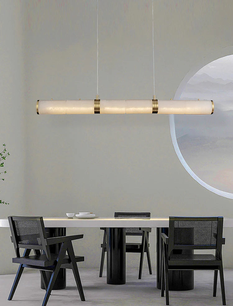 Alabaster Pillar Linear Chandelier