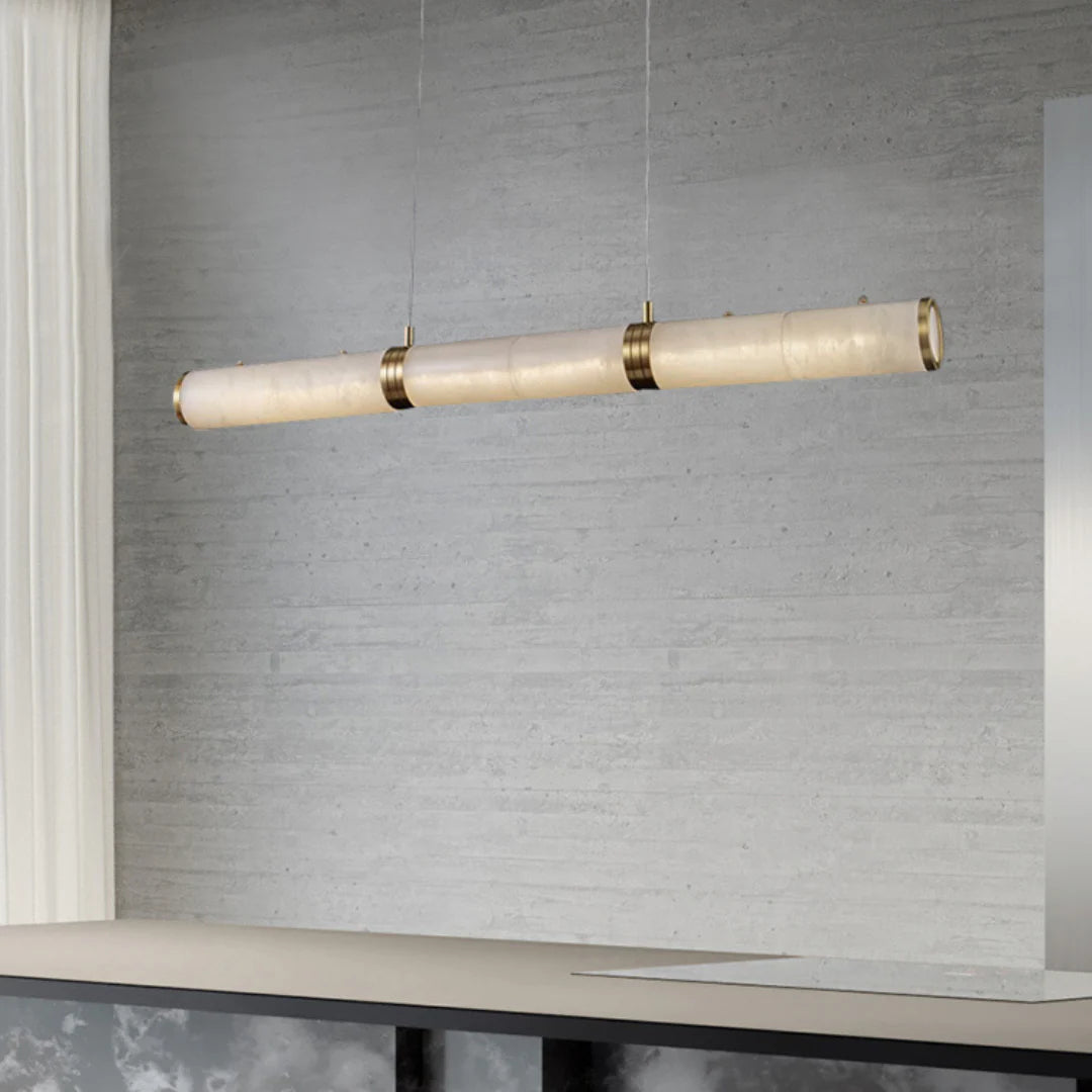 Alabaster Pillar Linear Chandelier